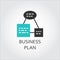 Simple icon of business plan scheme, vector label