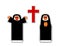 Simple icon of christian nun