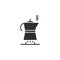 Simple icon for classic coffee time. Moka, espresso, gas.