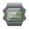Simple icon of classic wrist electronic watch in retro style. Vector illustration