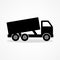 Simple icon of a dump truck