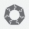 Simple icon heptagon puzzle in gray. Simple icon polygon puzzle of the  seven elements on transparent background