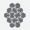 Simple icon hexagon puzzle in gray. Simple icon puzzle of the fourteen elements  on transparent background for your web site desig