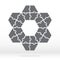 Simple icon of hexagon puzzle in grey. Simple icon puzzle of twenty four elements.