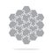 Simple icon hexagonal puzzles in gray. Simple icon puzzle of the nineteen elements.