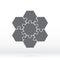 Simple icon hexagonal puzzles in gray. Simple icon puzzle of the seven elements.