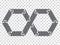 Simple icon Infinity puzzle in gray. Infinity puzzle of eleven pieces on transparent background.