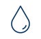 Simple icon in line art style of clean droplet of rain or raindrop. Single drop of water isolated on white background