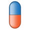 Simple icon of medicine capsule pill. Medic vector