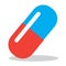 Simple icon of medicine capsule pill. Vector