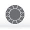 Simple icon polygon puzzle in gray. Simple icon Puzzle of twelve polygonal pieces and center on gray background.