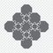 Simple icon polygonal puzzle in gray. Simple icon polygonal puzzle of the  thirteen elements on transparent background.