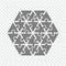 Simple icon polygonal puzzle in gray. Simple icon polygonal puzzle of the twenty four elements on transparent background. Puzzle o