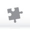 Simple icon puzzle in gray. Simple icon alone puzzle on gray background. Flat design.