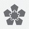 Simple icon puzzle in gray. Simple pentagon puzzle of the five elements on transparent background your web site design, logo, app,