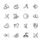 Simple icon set vision, eyesight, ophthalmology, eyes care, treatment and medicine concept. Contains such symbols