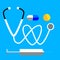 Simple Icon Stethoscope and Pills