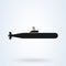 Simple icon submarine vector. black submarine isolated background