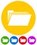 Simple Icon w/ Folder Symbol in several colors