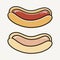 Simple iconic hotdog vector illustrations