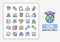 Simple Icons Set of Education Vector in filled line design. 64x64 Pixel Perfect