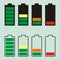 Simple illustrated battery icon with colorful charge level
