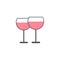 simple illustration couple glasses icon flat design pink color