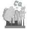 Simple illustration of an enterprise with harmful CO2 emissions. the factory emits harmful gases. carbon dioxide gas.