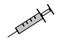 A simple illustration of an injection jab syringe medical instrument with needle