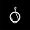 Simple illustration of metal fishing hook icon for web design isolated on black background