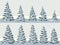 Simple illustration of snowy spruce trees fir, fir-tree.