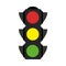 Simple illustration of a traffic light. Flat traffic light, can be used as an icon, sign and symbol. Warning on road