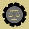 Simple illustration vector design of court and law logos on gold background