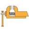 Simple illustration of vise icon Concept of work tool