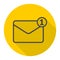 Simple image unread mail icon with long shadow