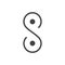 Simple infinity dots letter s line symbol logo vector