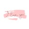 A simple inscription `I love you` on a background of a pink blot.