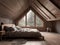 A simple and inviting loft bedroom model. AI Generative
