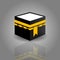 Simple islamic vector of kaaba with reflection on grey background
