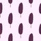 Simple isolated pattern with leaf silhouettes. Minimalistic botanic ornament in purple color on white background