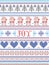 Simple Joy Christmas pattern with Scandinavian Nordic festive winter pasterns in cross stitch with heart, snowflake, reindeer