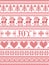 Simple Joy Christmas pattern with Scandinavian  Nordic festive winter pasterns in cross stitch with heart, snowflake, snow