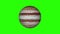 Simple Jupiter planet model rotating seamless loop animation on green screen background New quality universal space