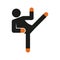 Simple Karate Kick Sport Figure Symbol Vector Illustration