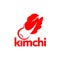 Simple Kimchi Logo in Red Flat Color Vector Fermented Food