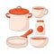 Simple kitchen appliances colored vector illustration