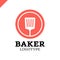 Simple kitchen spatula or bakery logo icon in the circle