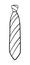 Simple knot necktie with stripes pattern in outline style on white background