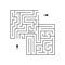 Simple labyrinth of black lines with two arrows. Vector graphics