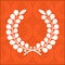 Simple laurel wreath with seamless orange background